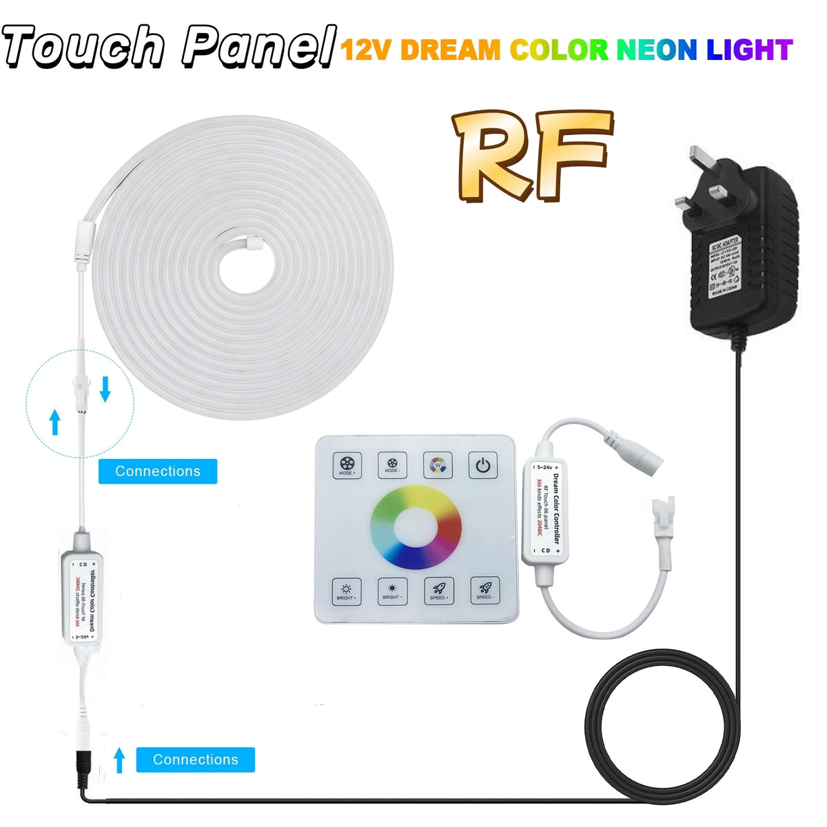 RGBIC Neon Light Rope, 12 V or 24 V Sets