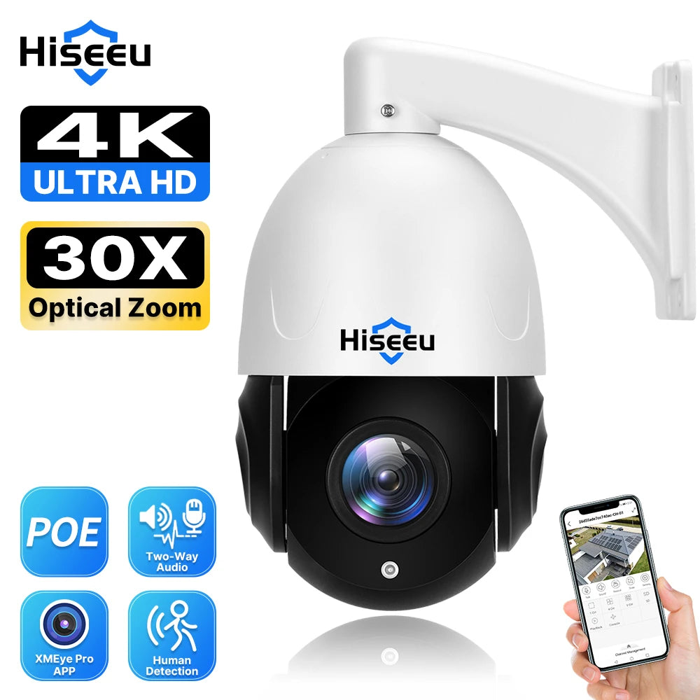 8MP PTZ PoE Outdoor Dome Camera 30X Optical Zoom