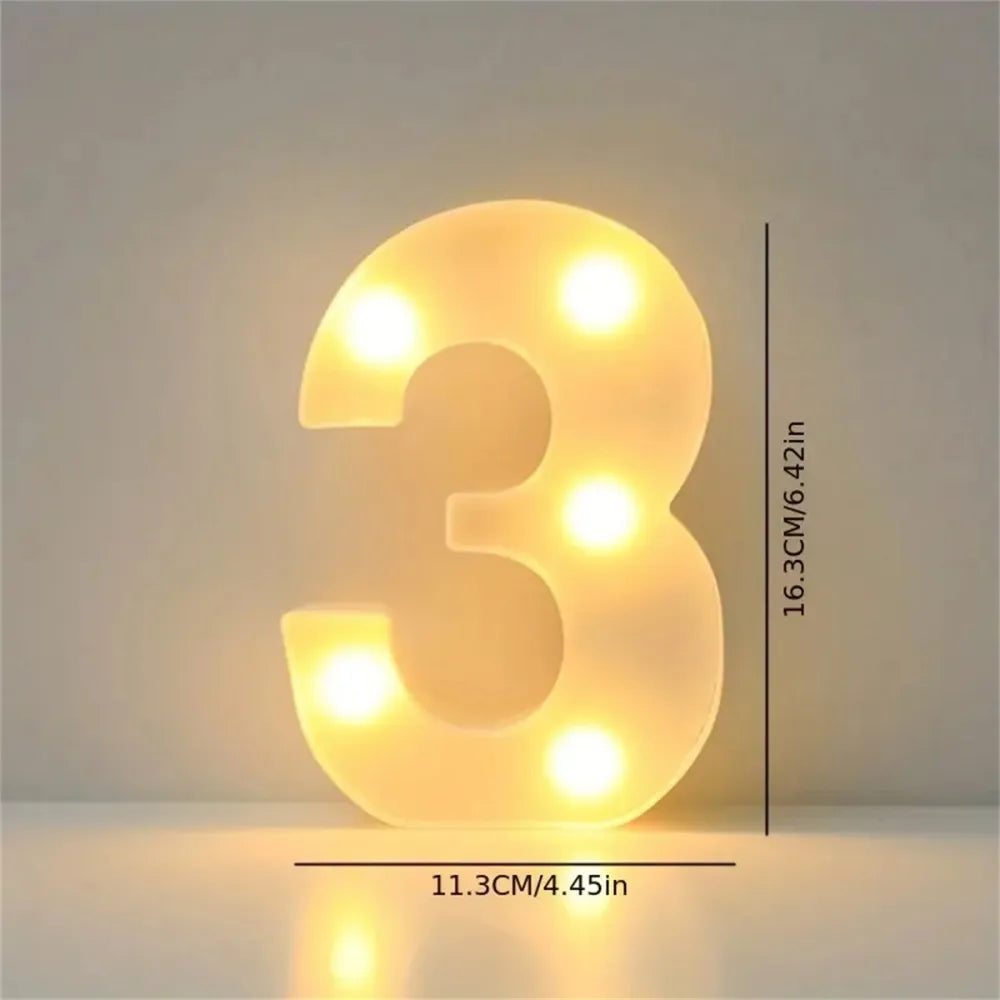Varmhvit LED-bokstav- eller tallampe