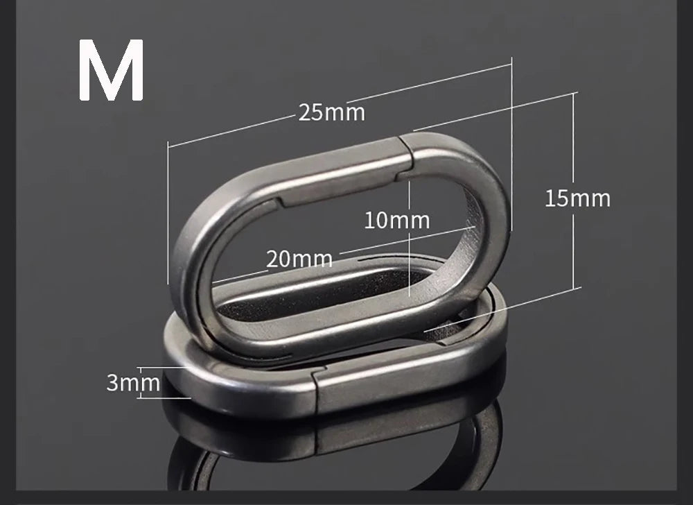 3 Size Titanium Alloy Quickdraw Keychain Men Women Titanium for Car Key Rings Holder Lightweight EDC Carabiner Accessories