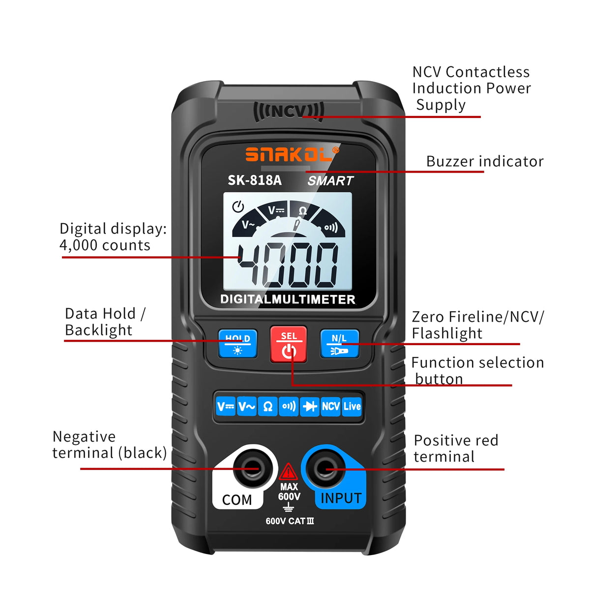 SK-818A Auto-Range Digital Multimeter