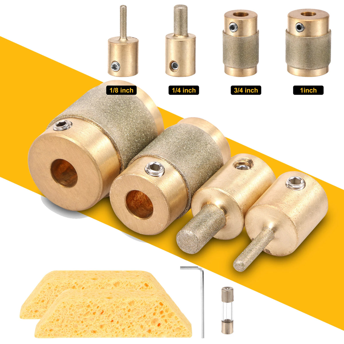 Diamond Glass Grinder Bits, Size and Set Options