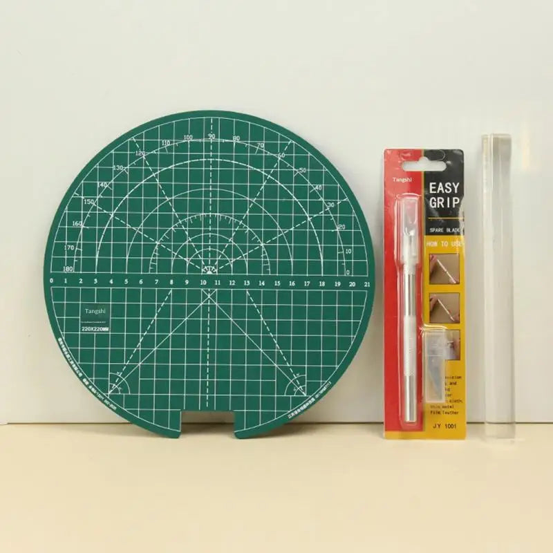 Rotating Table-Tennis Rubber Cutting Mat Set