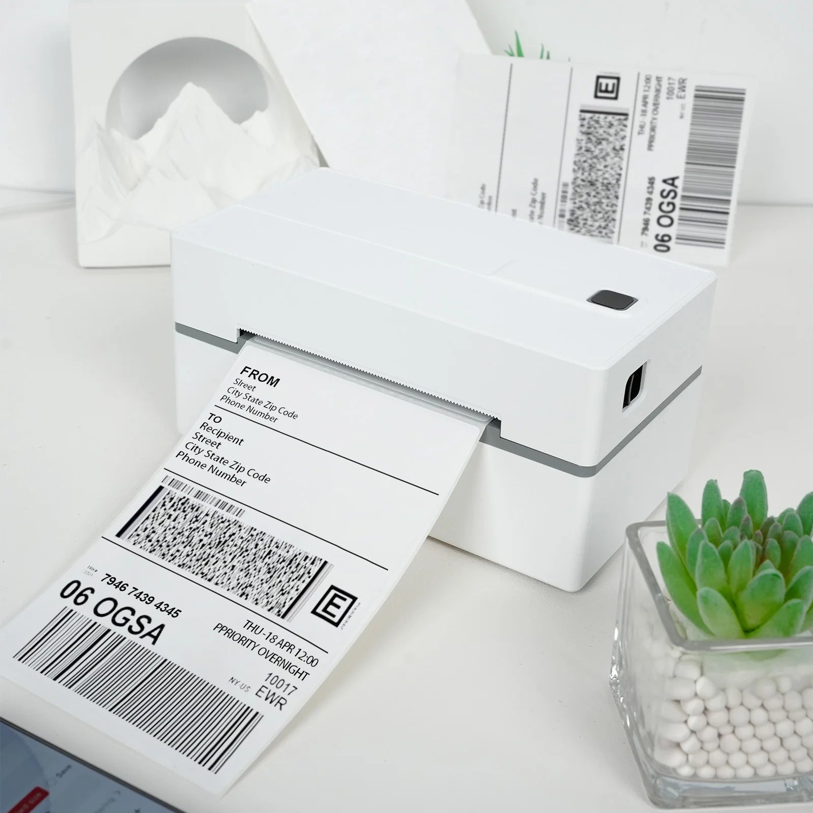 4x6 Thermal Label Printer No Ink Bluetooth USB 203 DPI Fast Print