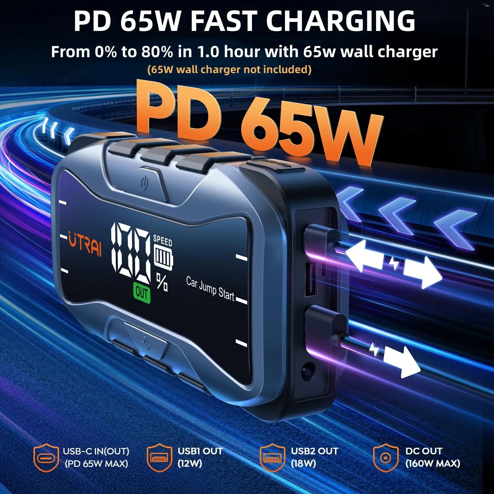 UTRAI 27000mAh Car Jump Starter Power Bank 6000A