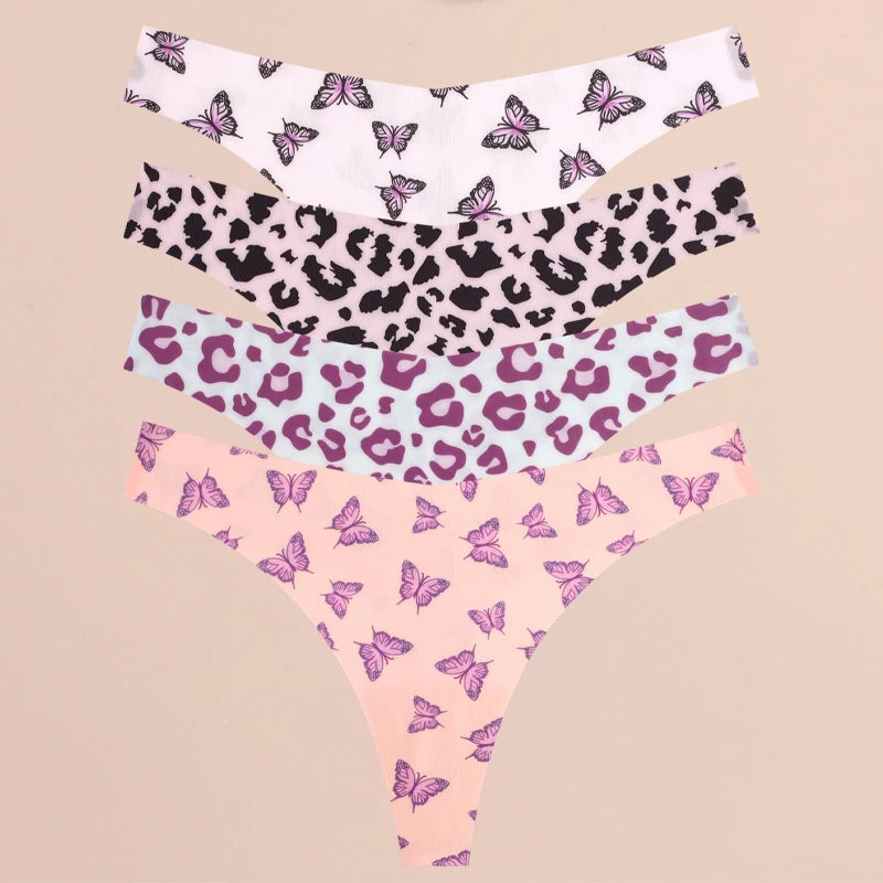 Stretchstrings voor dames met print - 4 stuks