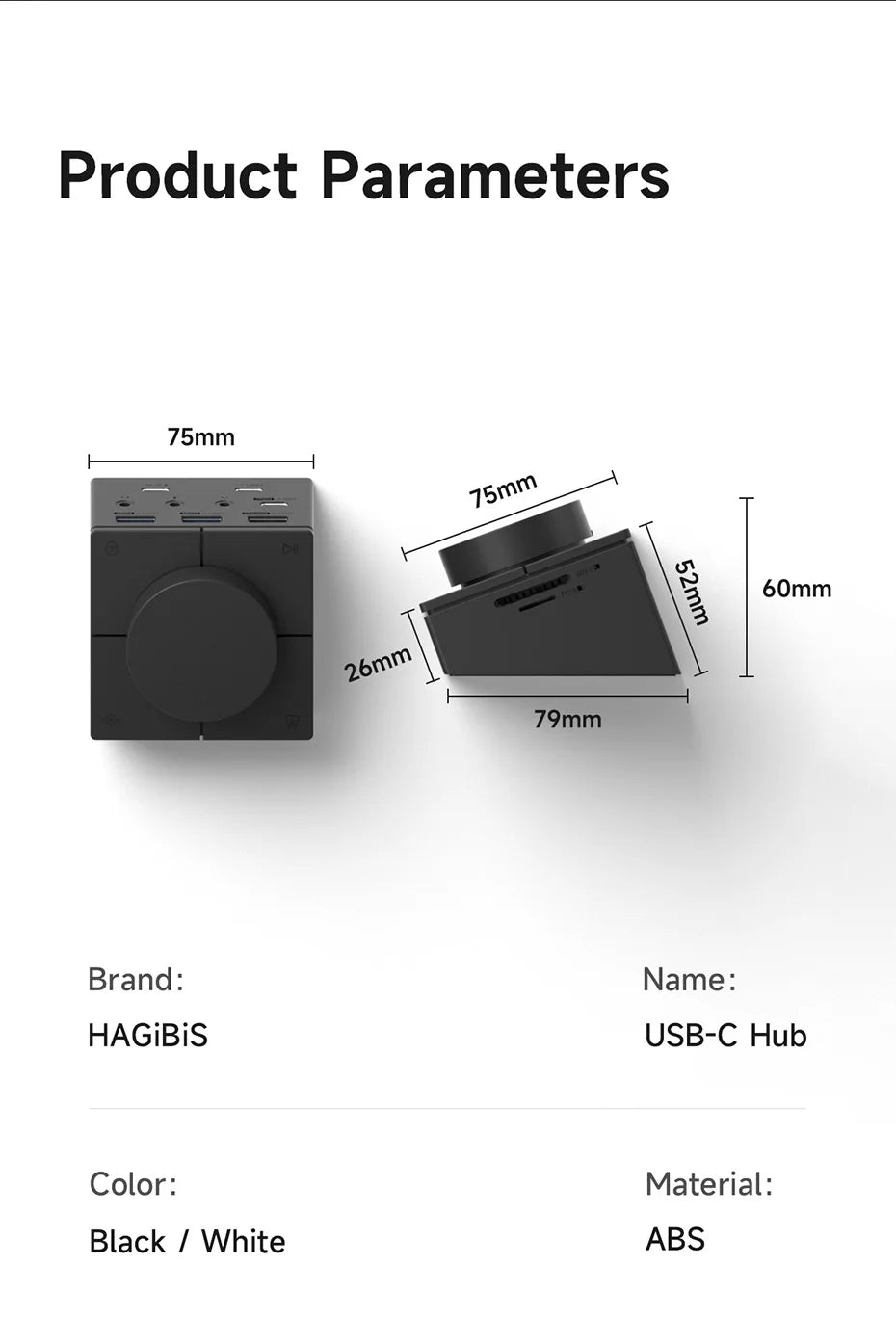 USB-C stolní hub s nastavitelným objímkou hlasitosti