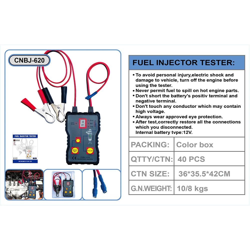 Newest Fuel System Scan Tool Automotive Cleaning Tool Kit Injector Flush Cleaner Car Fuel Injector Tester Portable 4 Pluse Mode