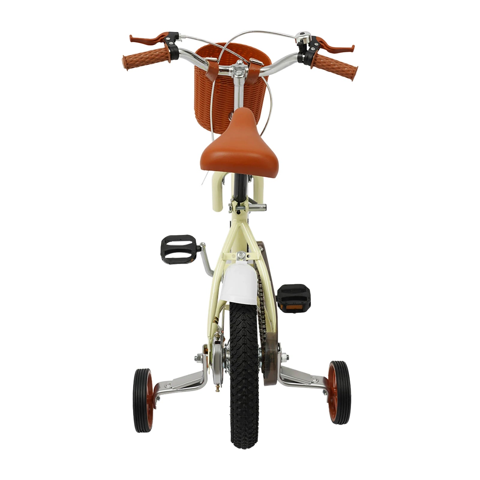 12 Inch Kids Bike w/Training Wheels+Basket, Dual Brakes Adjustable Children's Bicycle Load 40kg for Ages 2-4 (Green/Yellow/Pink)