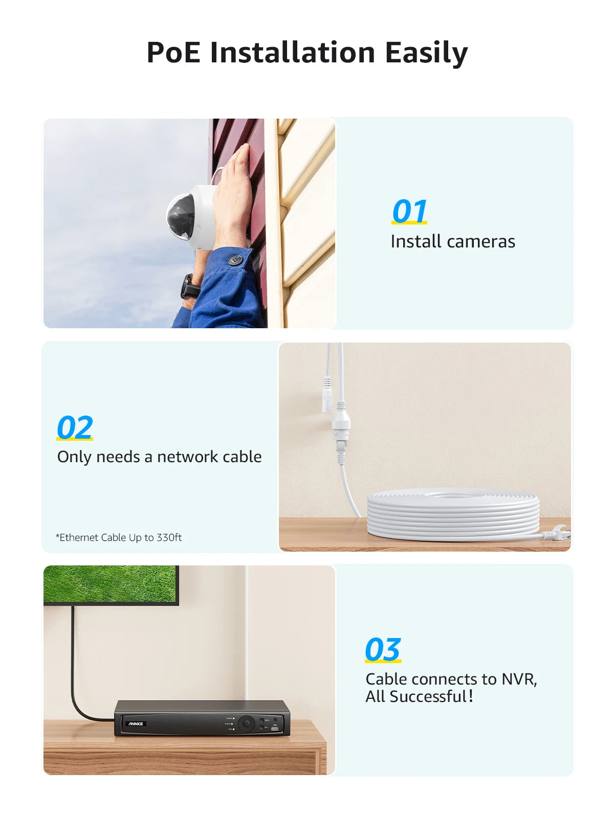 ANNKE 4K PoE NVR Security Camera System with Audio