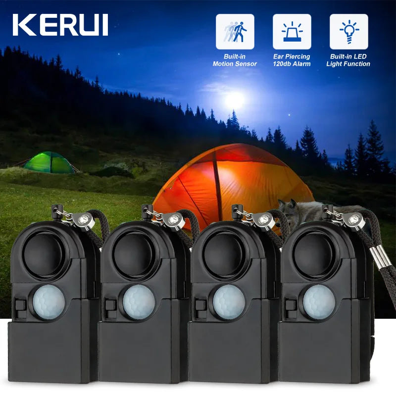 KERUI 1/2/5 Pcs Portable Mini Motion Detector Alarm 120DB Siren SOS LED Light Security For Travel Home Kids Safe Personal Alarm