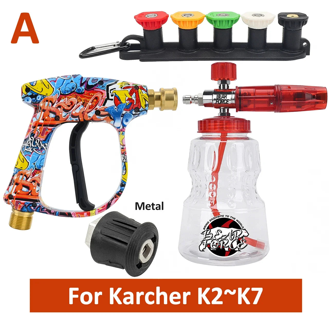 Pressure Washer Water Gun Kit for Car Cleaning Hose Connector For Karcher Nilfisk Parkside Bosch Quick Connector Nozzles