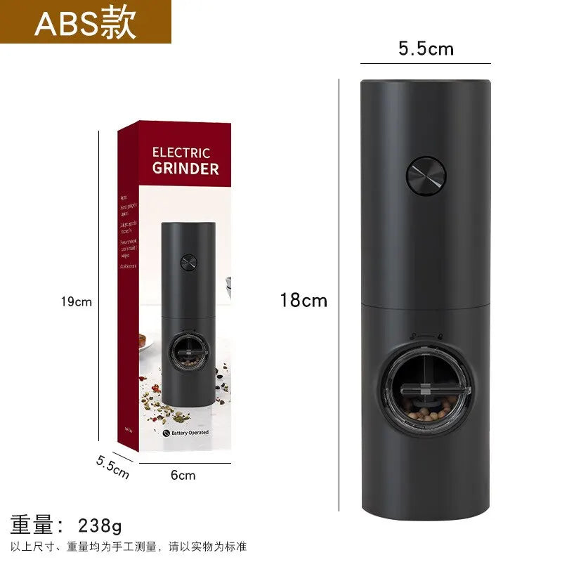 Electric Salt or Pepper Grinder with Adjustable Ceramic Burr
