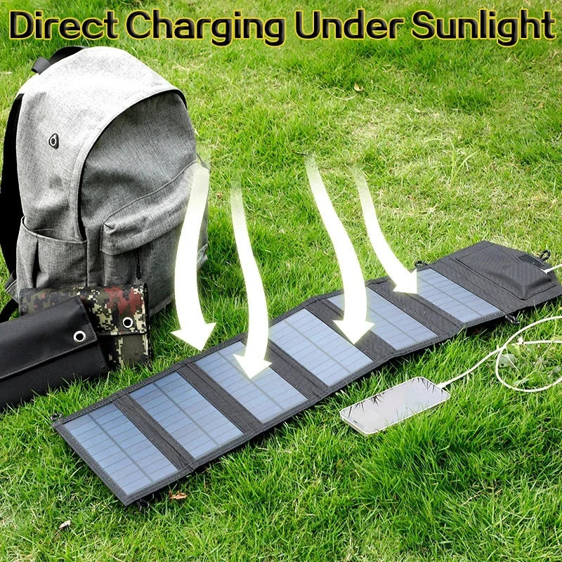 Panel solar plegable 6 pliegues 800W Panel solar portátil 20w/h Cargador rápido USB 5V DC Fuente de energía móvil solar 24/7
