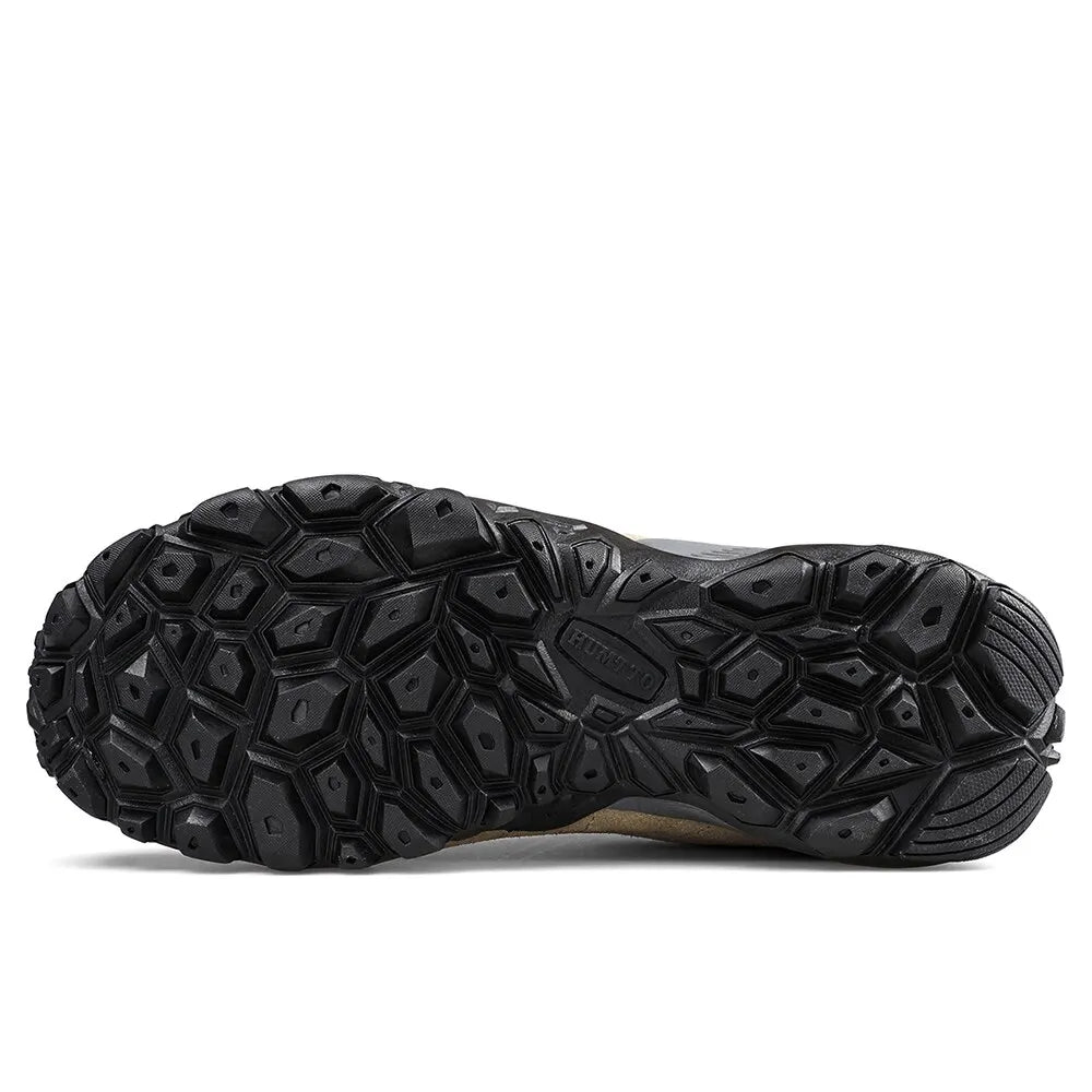 Chaussures de randonnée en daim pour hommes avec semelles extérieures en caoutchouc