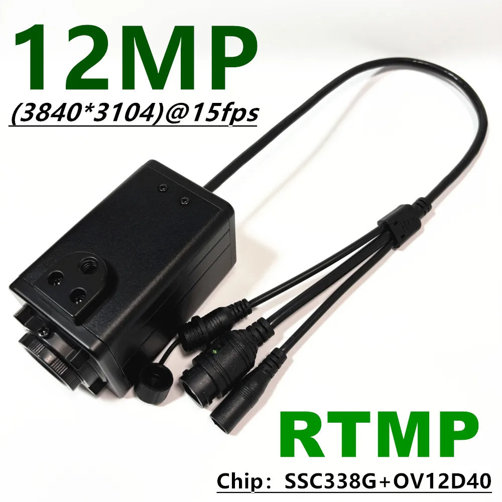 Câmara IP com Fio de 12MP, Lente 5-50mm e Cartão de 64G