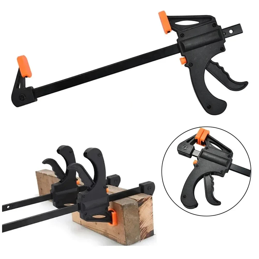 Serre-joint rapide de menuiserie de 4 pouces, serre-joint en F, outil de fixation de planches en bois, ensemble d’outils de menuiserie à main