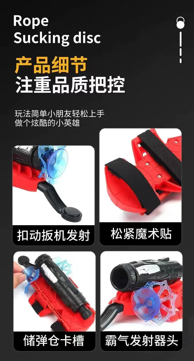 Disney SpiderMan Hero Launcher Rotating Spider-Man Launcher Soft Bullet Gun Suction Cup Ejection Toy Children's Birthday Gift