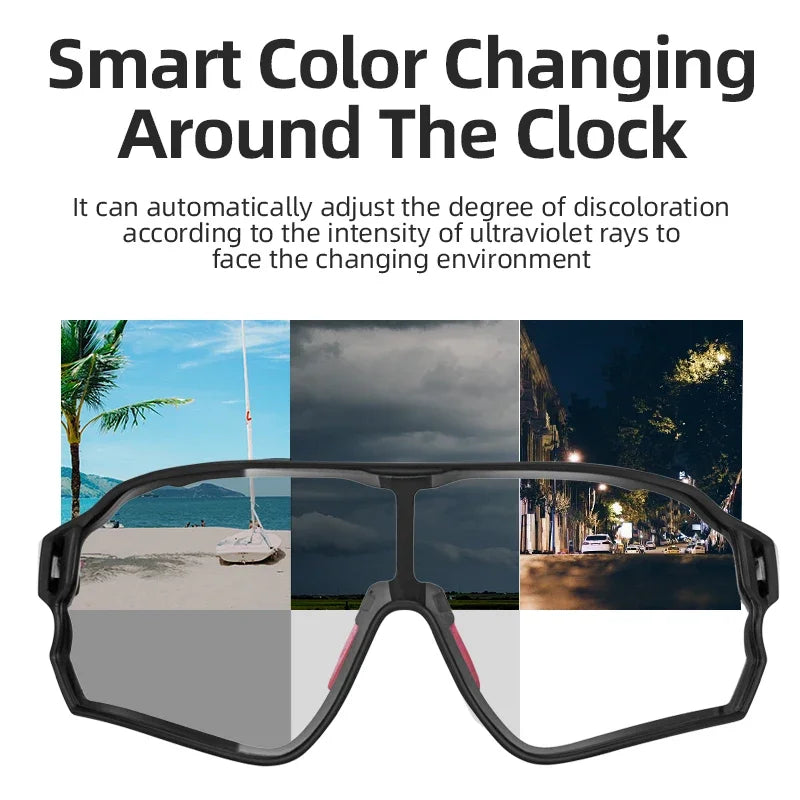 Photochromic Bike Glasses UV400 Cycling Sunglasses for Men and Women