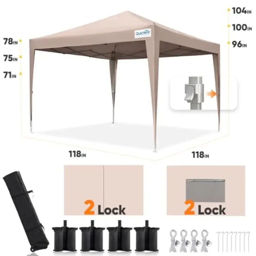 10x10 Pop Up Gazebo Shelter with Sidewalls and Windows