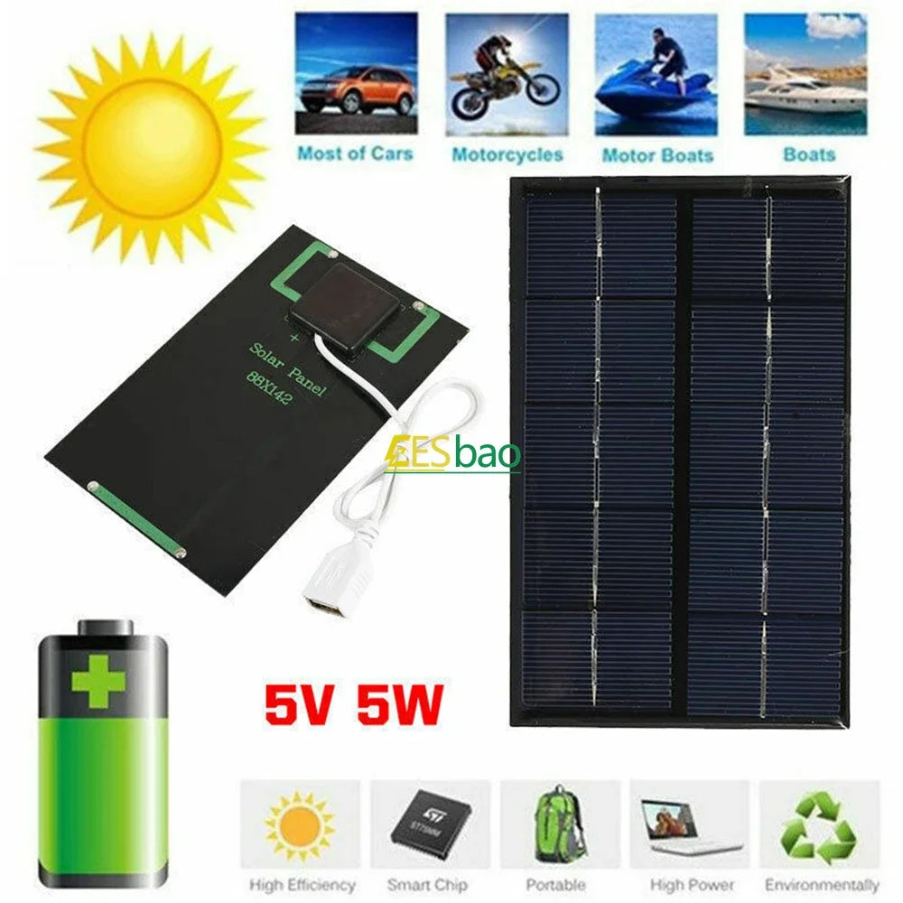 Portable USB Solar Panel - Power Options