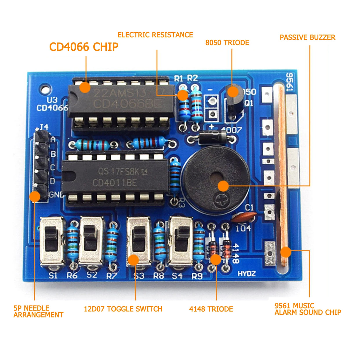 Kit de lipit DIY pentru boxa muzicală electronică cu 16 sunete