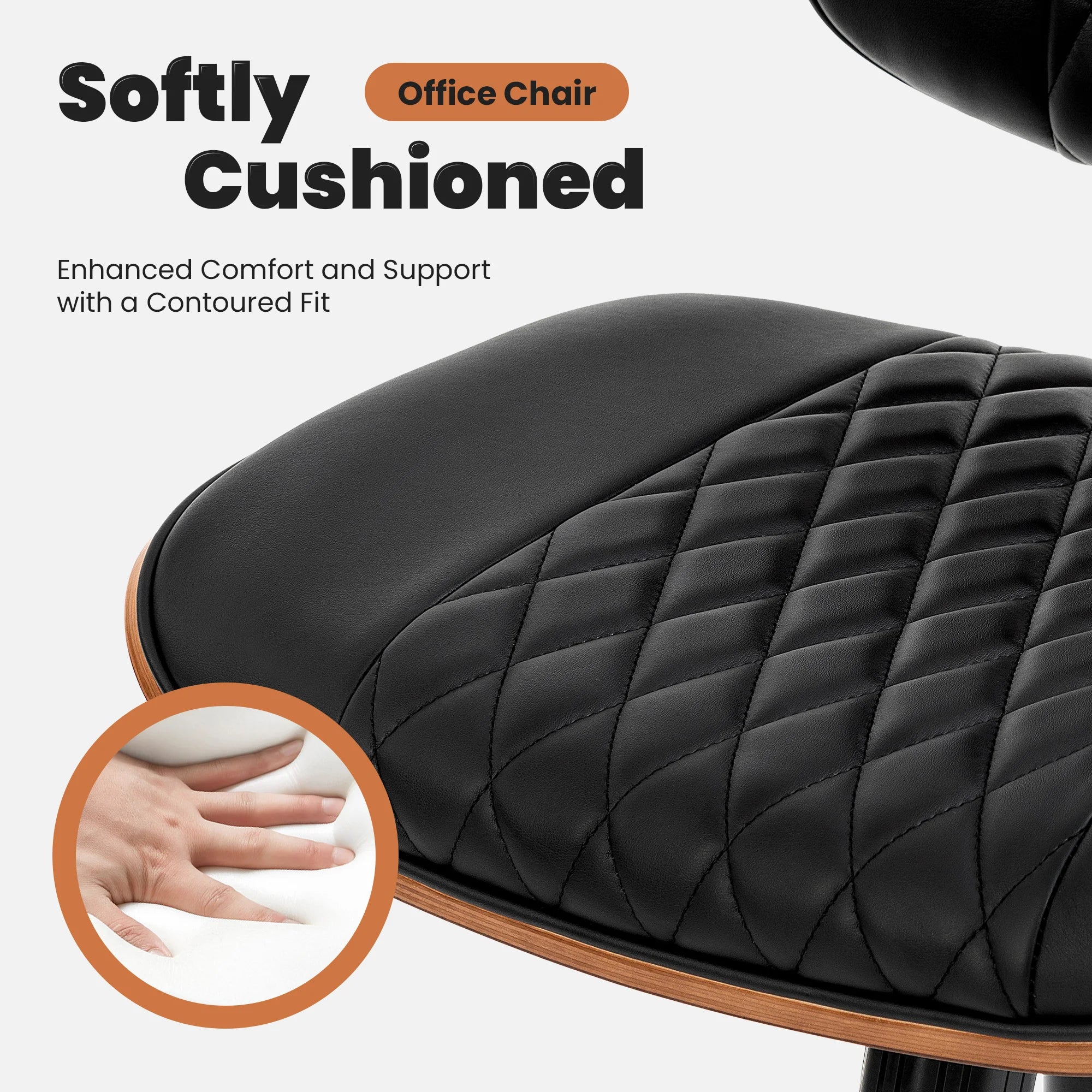 Ergonomic Armless Office Chair with Adjustable Height & Swivel