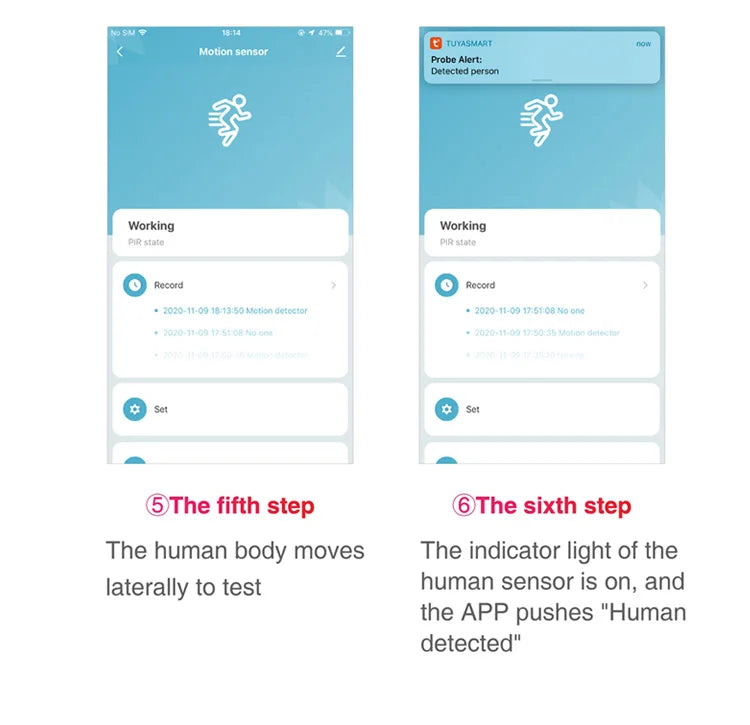 Tuya WiFi Smart PIR Motion Detection Sensor Security Burglar Alarm Sensor Smart Life App Control Support Alexa Google Home