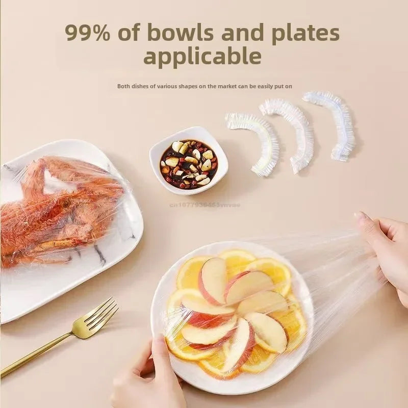 Plastic Food Cover Bags Food Grade Fresh-keeping Transparent Packaging Bag Reusable Wrap Kitchen Disposable Colorful Cling Film