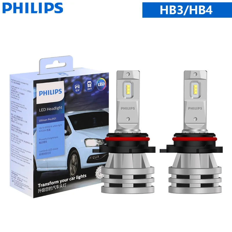 Philips Ultinon Pro3101 LED H4 H7 H11 Phare de véhicule 12V/24V 6000K Blanc lumineux H1 H3 HB3 9005 HB4 9006 HIR2 9012 Lampes LED