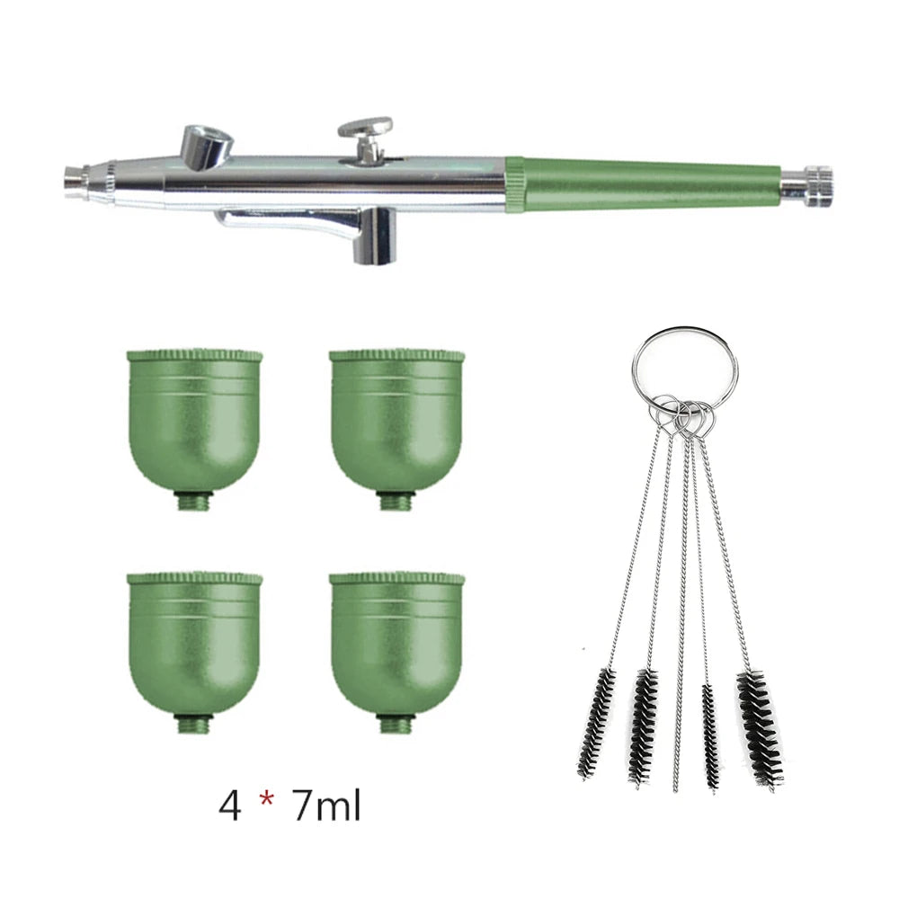 Airbrush Spray Gun for Painting Nails Modeling Crafts Cake Mini Spray Gun 0.3mm Nozzles Portable Airbrush Gun with Cleaning Kit