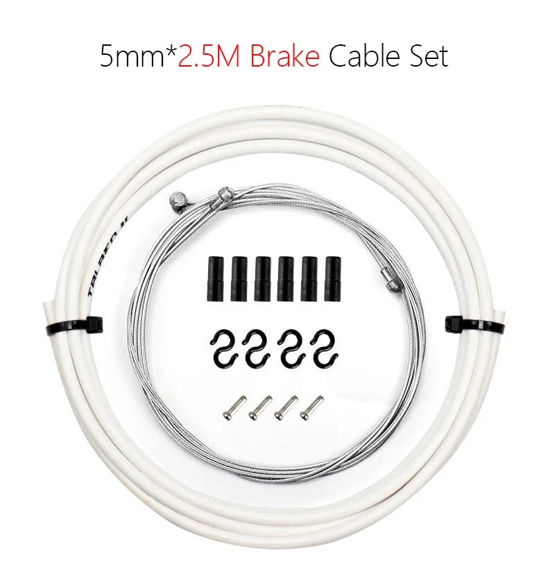 2m/2.5m Bike Brake & Shift Cable Kit 4mm/5mm Mountain Road Bike Derailleur Cable Set with Housing, Comprehensive Repair Solution