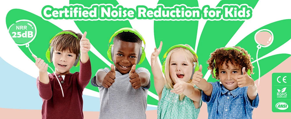ZOHAN Kids Hearing Protection Earmuffs Baby Ear Defenders Noise Reduction Earmuff For Autism Children Toddlers Reading Sleeping