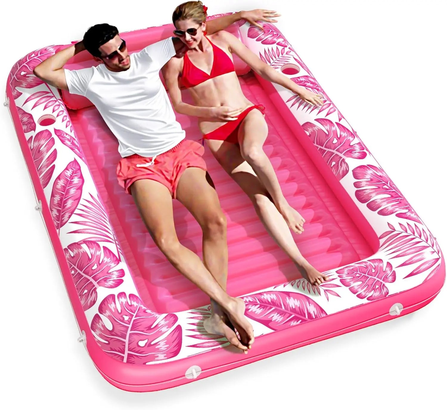 Inflatable Tanning Pool Lounger Float for Sunbathing and Cooling Off