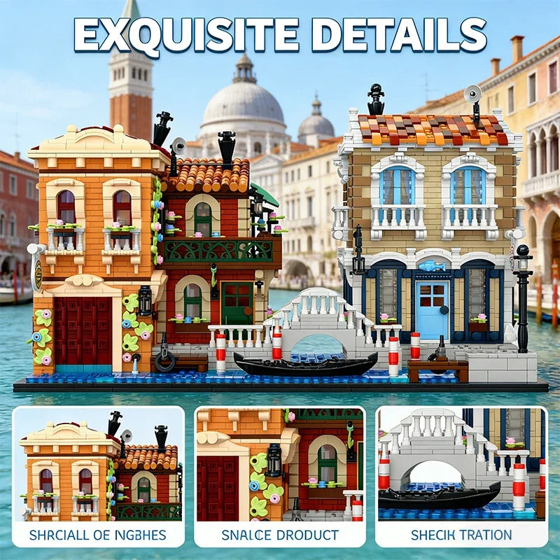 Venice Waterfront LED Brick Model Kit, 4610 Pieces