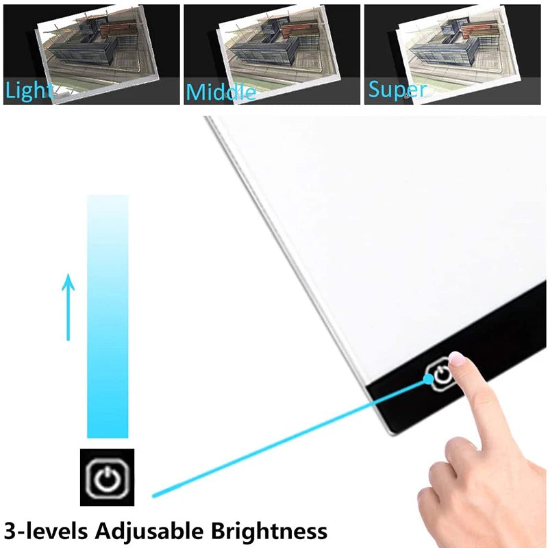 Piastra da tracing USB LED — Opzioni A3/A4/A5