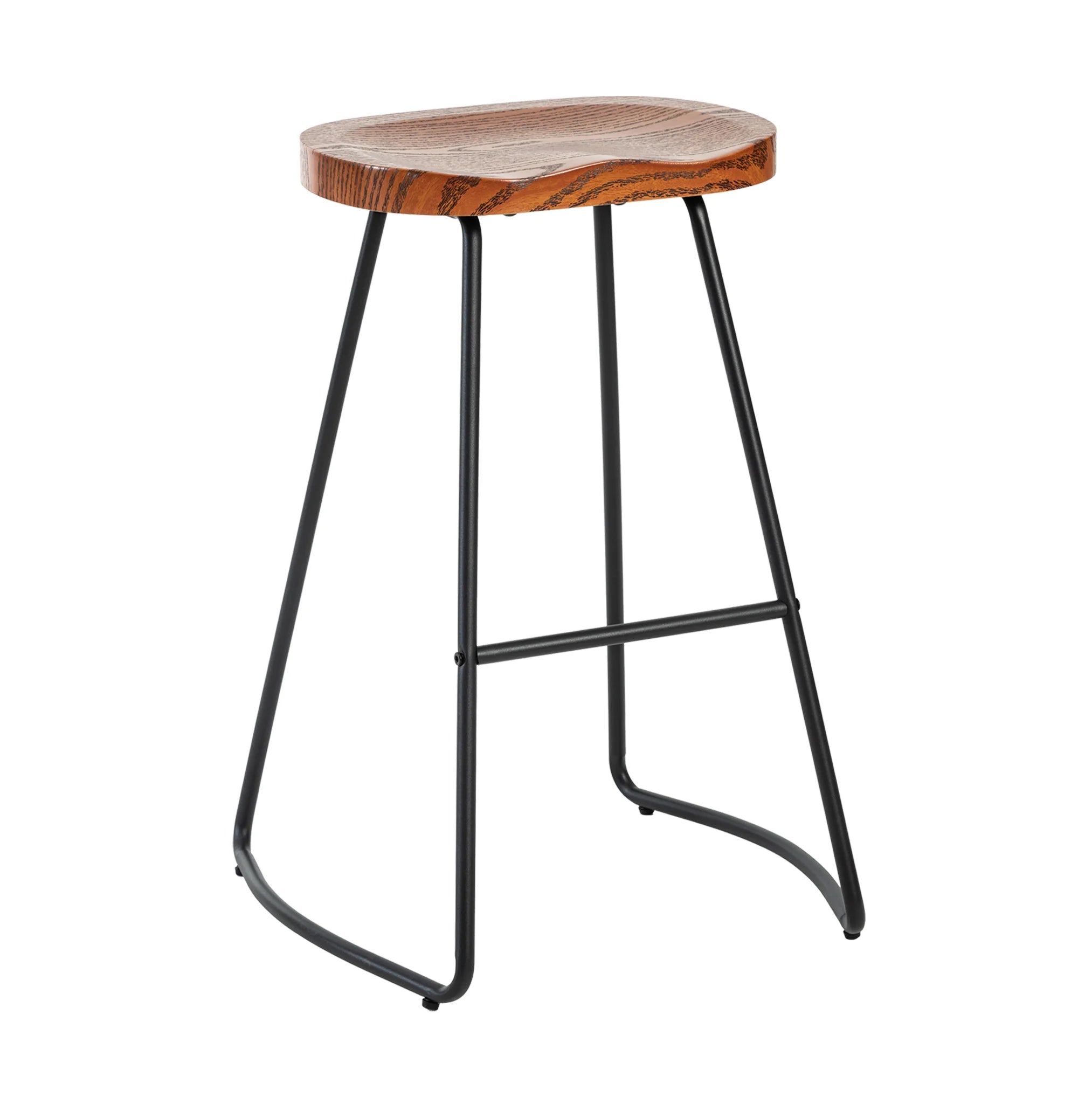 26 Inch Saddle Seat Counter Stool with Metal Legs for Kitchen Island