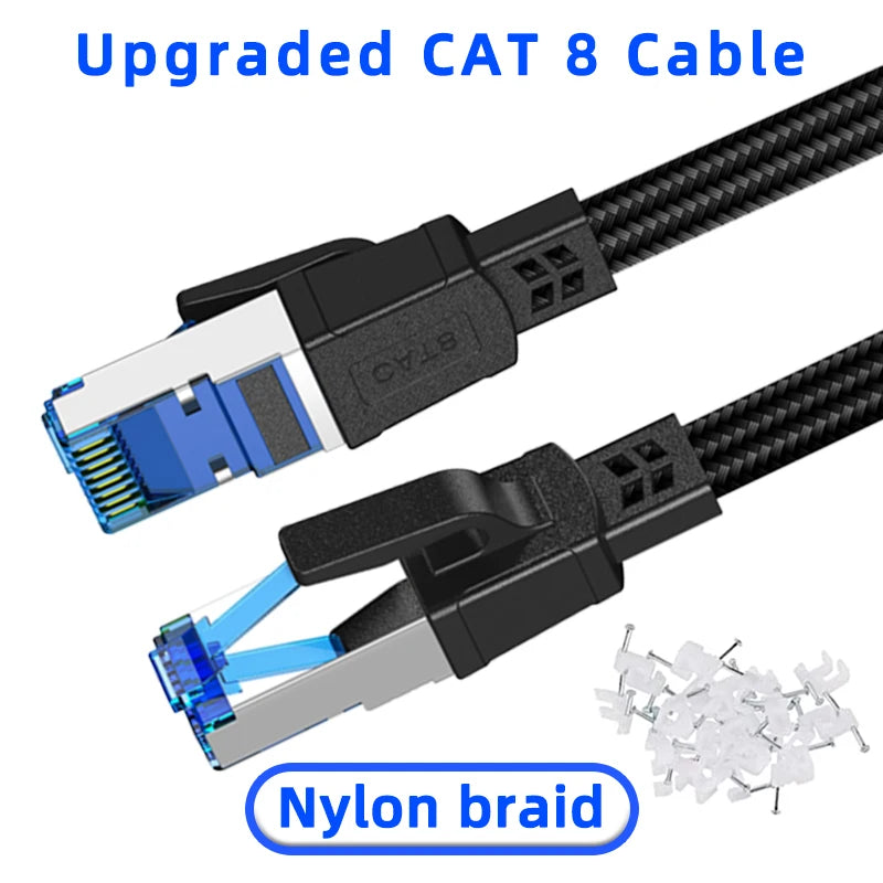 Cabo Ethernet RJ45 blindado Cat 8