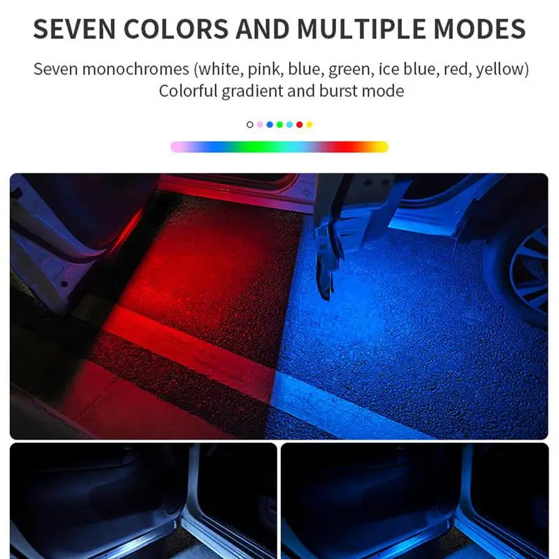 USB Rechargeable Magnetic Car Door Light with Seven Colours