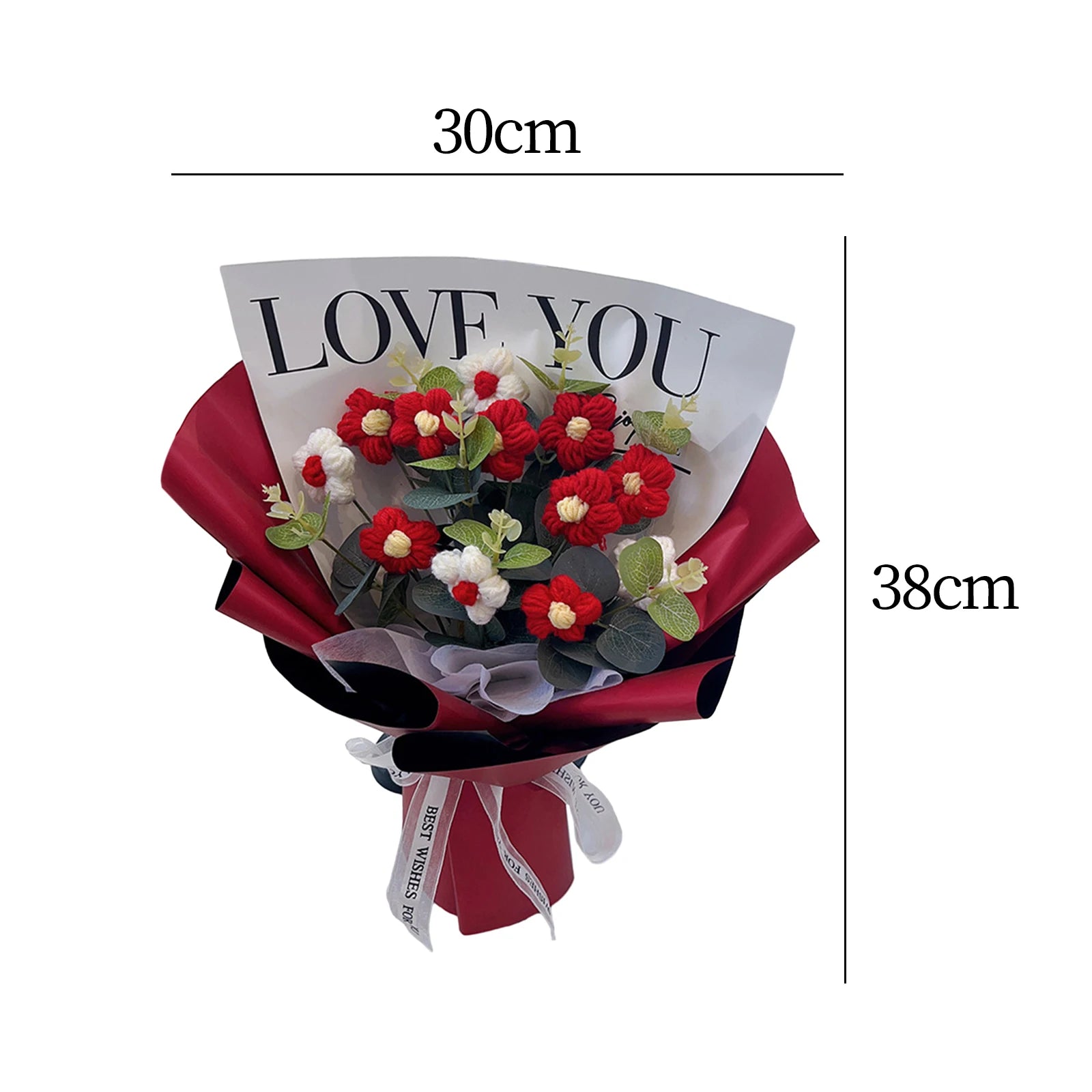 Handmade Crochet Flower Bouquet Knitted Floral Decoration