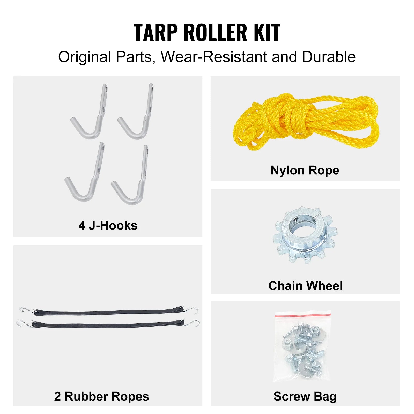 Kit de rouleau de bâche à manivelle réglable pour camions 64–104 pouces