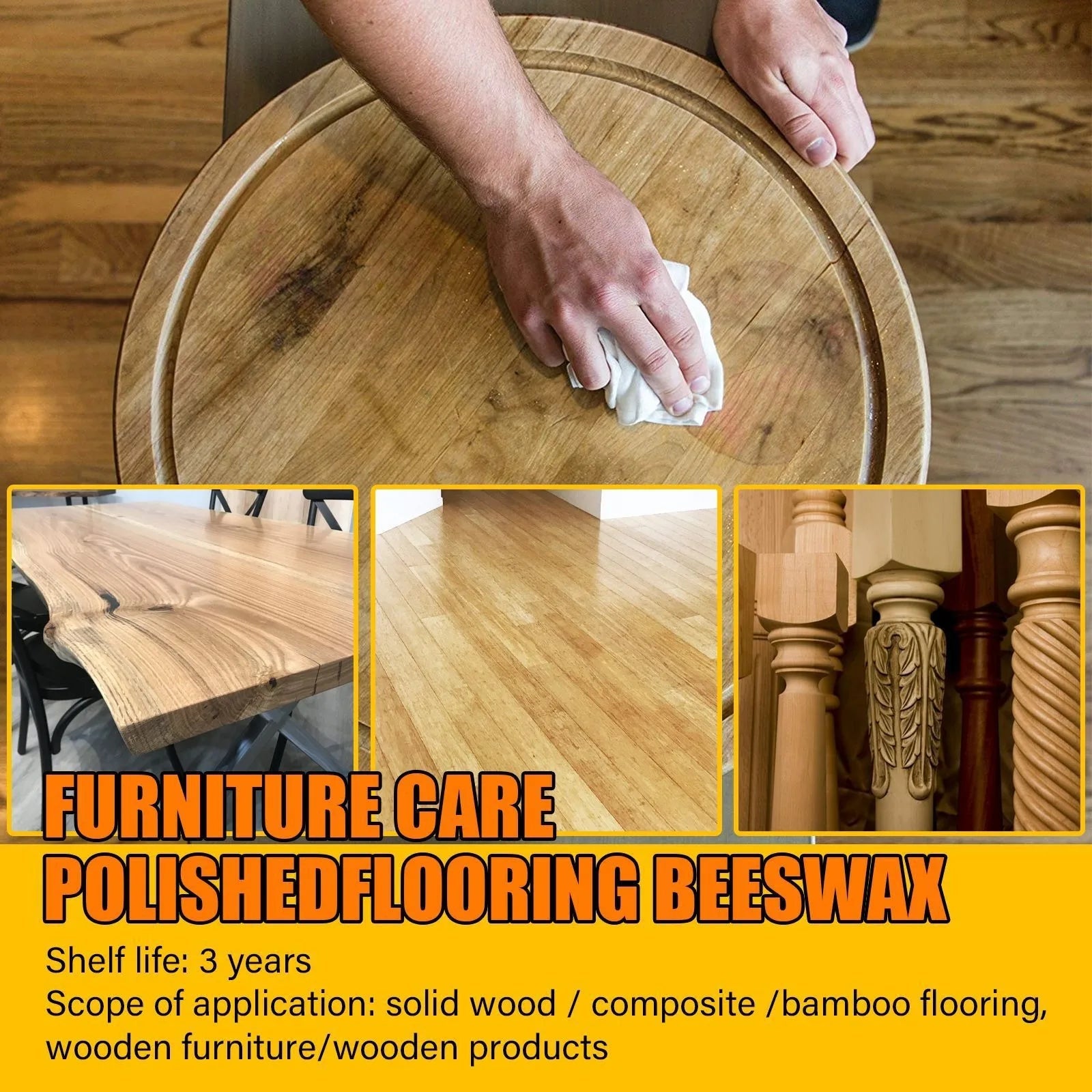 Polisher Wooden Furniture Polishing Beeswax Wear-resistant Furniture Care Wood Floor Maintenance Beeswax Wood Care Wax