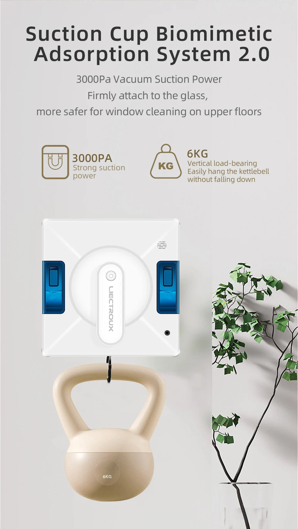 Window Cleaning Robot with Smart Navigation & 4-Way Water Spray