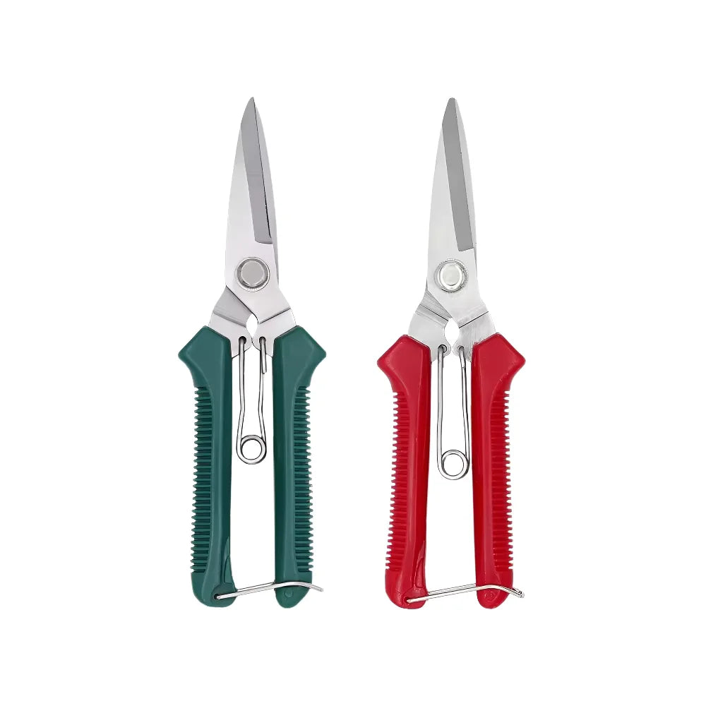 Straight-Blade Garden Scissors, Red or Green, 1–10 Pairs