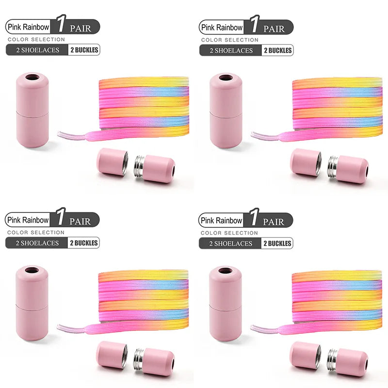 1Pair/2Pairs/4Pairs No Tie Shoe Laces Colorful Buckle Shoelaces Pearl Light Colorful Fashion Without Ties Elastic Laces Sneaker
