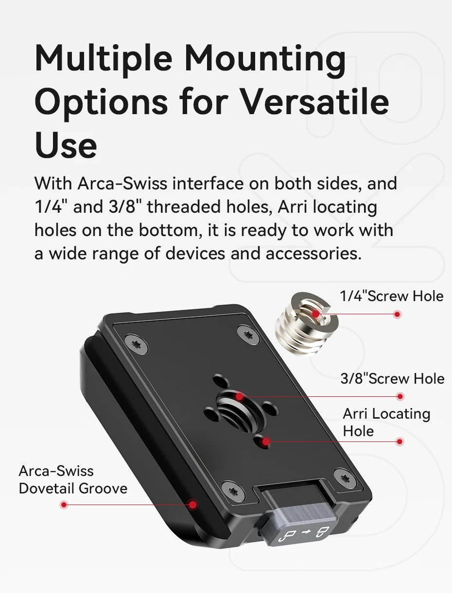 Quick Release Camera Mount Plate & Base Kit for Fast Setup