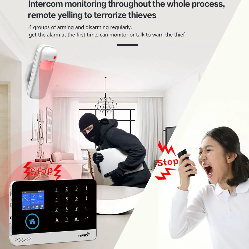 PGST home alarm system, door detector, outdoor solar alarm, door and window/motion sensor, 433MHz, GSM, wireless, anti-theft