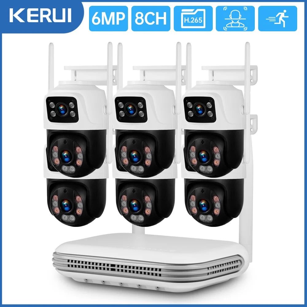 6MP Dual Lens WiFi IP Camera 8CH NVR Kit