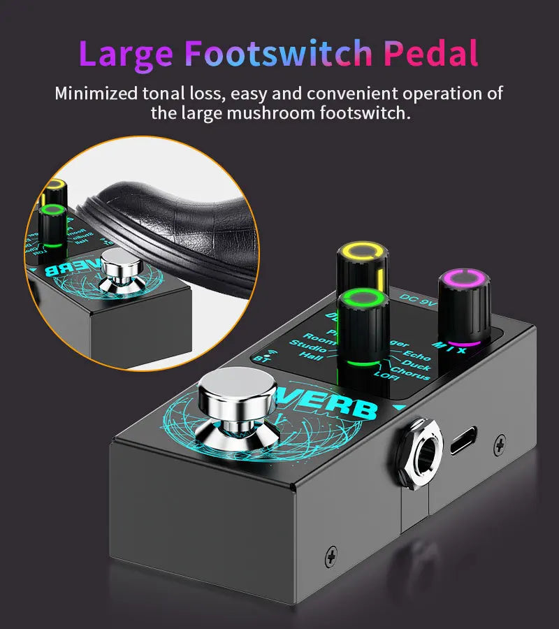 Pedală compactă de efect de rever pentru chitară