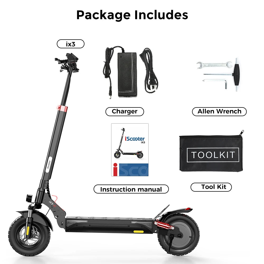 iScooter iX3 Powerful Electric Scooter for Off‑Road and City Riding